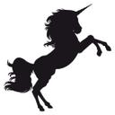 Muursticker Eenhoorn Silhouet