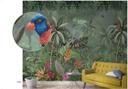Fototapet med junglemotiv og dyr, grøn, blomst 2,70 x 2,12 m