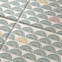Azulejos Adhesivos Boho - abanico eucalipto rojo y dorado - lote de 12
