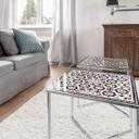 Plateau de table en verre - Carreaux orientaux - Carré
