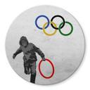 Tableau sur verre rond Banksy - Les jeux olympiques