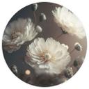 Fototapet Hvide blomster med guldstøv - Treechild - Rund - Selvklæbende/ikke-vævet