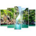 5 stykke lærredstryk Tropical Beach Maldiverne