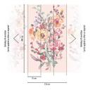 COSMOPOLITAN Fototapet blomster akvarel pink farverig - moderne Ikke-vævet tapet blomstret