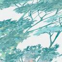 Papel pintado tejido-no tejido floral con árboles blanco verde - papel pintado con aspecto de acuarela beige