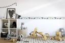 Børnetapet, non-woven tapet Kids Walls blå, farverig