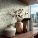 Ikke-vævet tapet Lin Zen Branches grøn hvid med grene asiatisk - træer skov tapet grene gang kontor