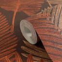Papel pintado Hoja de palma marrón óxido rojo - estampado de hojas tropicales - papel pintado no tejido