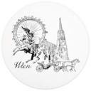 Fototapet - Rundt Love your City - Wien Sort og hvid - vliesetapet/selvklæbende non-woven tapet