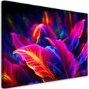 Canvasbillede, Neonfarvede blade