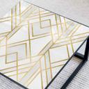 Plateau de table en verre - Fredriksson - Art Deco: Géométrie dorée - Carré