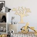 Décoration en bois -  Arbre avec hiboux - Placage de peuplier