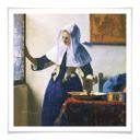 Póster Vermeer - Mujer joven con jarra de agua en la ventana - cuadrado