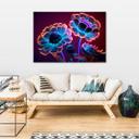 Canvasbillede, neonblomsterknopper