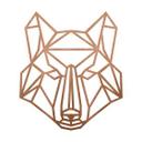 Arte en madera de caoba - Origami lobo