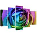 Lærred print 5 stykker, rose blomst farverig
