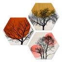 Hexagon Dibond Kubistika - Warm Sunset (3-delt)