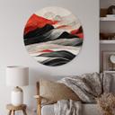 Vægcirkel Treechild - Red Mountains in Japan – print på aluminium (Alu-Dibond)