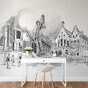 Fotomural Frankfurt - blanco y negro - Love your City