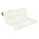 Ikke-vævet tapet Isabelle Golden Canopy White Cream Grey - palmeblade jungle metallic gang
