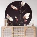 Vinilo decorativo de flores - Magnolia noble redonda - Treechild