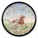 Póster Caballos en el prado de flores - Kikki Belle - Redondo