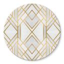 Plateau de table en verre - Fredriksson - Art Deco: Géométrie dorée - Rond