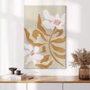Lienzo Flor blanca y hojas doradas - Arty Guava