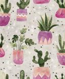 Papel pintado no tejido gris verde violeta flores plantas floral naturaleza moderno 