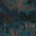 Papier peint photo palmiers jungle extensible bleu marron 159x280 cm Papier peint intissé  