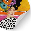 Vinilo decorativo Mujer con corona de flores de colores - Hülya - Redondo