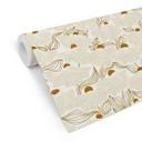 Tapet med mønster Minimalistiske blomster i creme og guld | Blomstret non-woven tapet - Annick