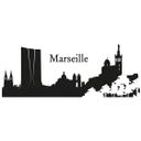 Muursticker Skyline Marseille