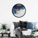 Poster rond Marbre abstrait avec effet bleu et or