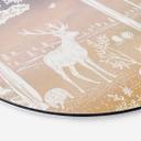 Rundt Billede Fredfyldt skov med hjorte og ræve - Ombre - Kikki Belle – print på aluminium