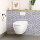 Azulejos Adhesivos Arcos geométricos con motivos florales en azul - lote de 12