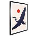 Póster Kubistika - Grulla con sol rojo