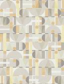 Papel pintado no tejido de color gris blanco amarillo formas modernas gráfico geométrico 