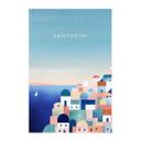 Tekstil plakat Huse på Santorini - Rivers