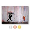 Geborsteld Alu-Dibond met goud-, zilver- & kopereffect - Coloured Rain - Banksy