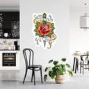 Sticker mural - LA Ink poignard et rose