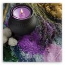 Canvasbillede, Violet Zen Spa Candle