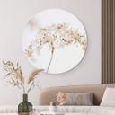 Tableau sur alu-Dibond rond 1X Studio - branche aux fleurs délicates
