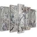 5 stykke lærredstryk Mosaikjungle