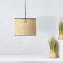 Pendelleuchte Toni, beige, 174 x 30 cm, Rattan Pendellampe, dimmbar