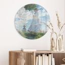 Glasbillede - Monet - Kvinde med parasol - Madame Monet og hendes søn - Rund