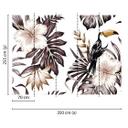 non-woven tapet Toucan fugle jungle foto tapet Designwalls i grå og hvid 