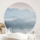 Vinilo decorativo Paisaje de bosque brumoso en otoño - Eisenmann - Redondo