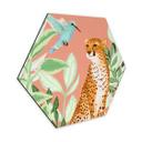 Hexagone - alu-Dibond Goed Blauw - Rose tropical