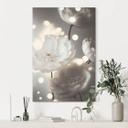 Fototapet Hvide blomster i et hav af lys - Treechild – print på aluminium (Alu-Dibond)
